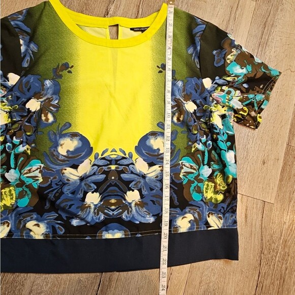 WALTER BAKER Midnight Garden Whimsygoth Floral Bright Top Blouse Short Sl Size 6 - Picture 4 of 7